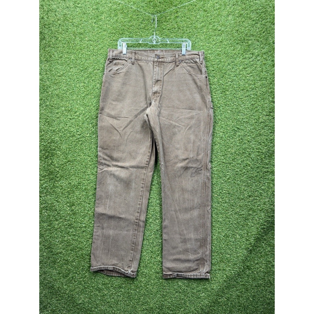 Vintage Dickies Carpenter Pants Mens 36x34 Brown Workwear Outdoor Hunting Canvas